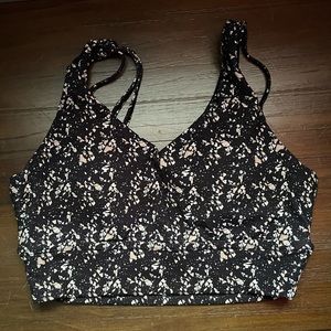 BuffBunny Monarch Sports Bra Black Terrazzo Size M